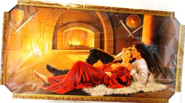 Романтика у камина на шкуре