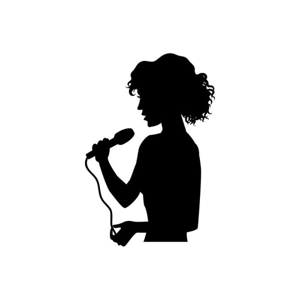 Силуэт поющей женщины