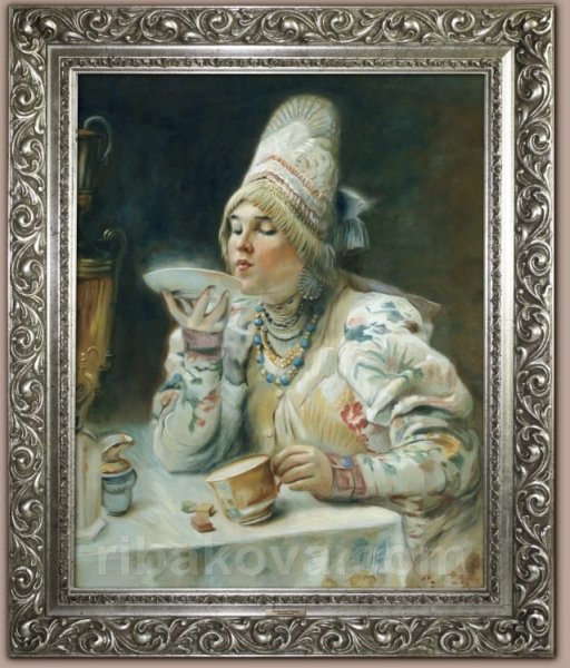 Маковский Константин Егорович за чаем