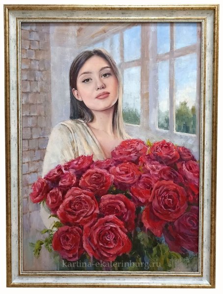 Художник Дима Дмитриев женщина и цветы