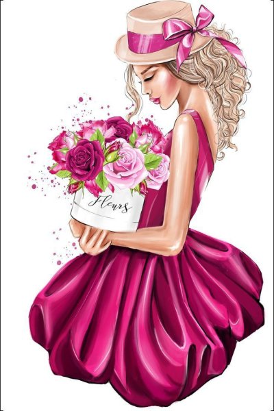 Модные иллюстрации девушек для торта