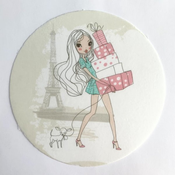 Девушка с тортом рисунок