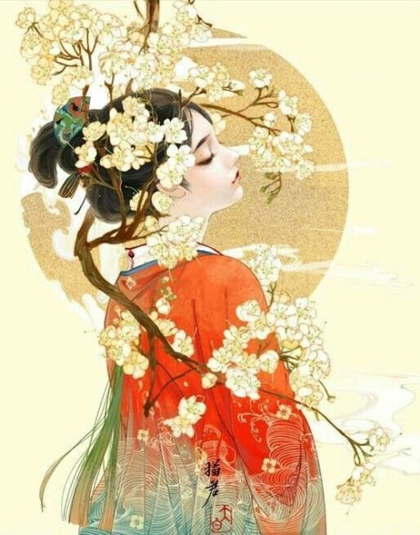 Японская девушка картина