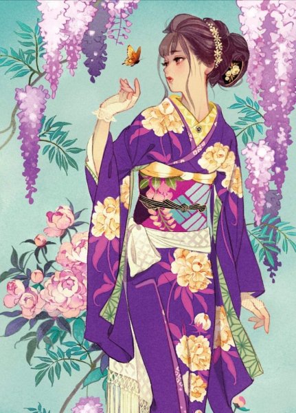 Фурисодэ кимоно Сакура