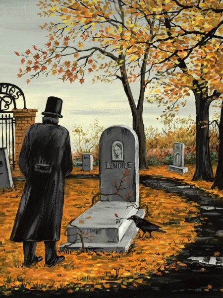 Человек на кладбище арт