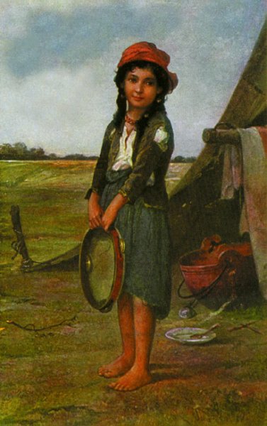 Художник Ричард Гейгер "девушка с тамбурином"