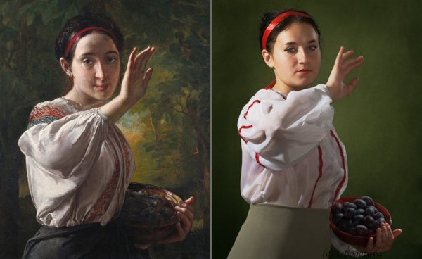 Тропинин в. а. девушка со сливами. 1848