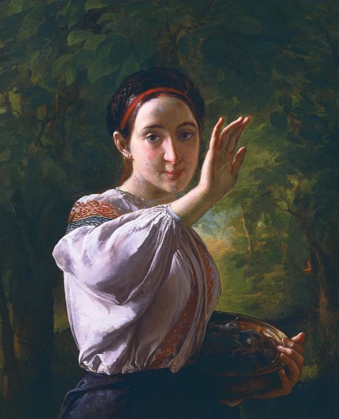 Тропинин в. а. девушка со сливами. 1848