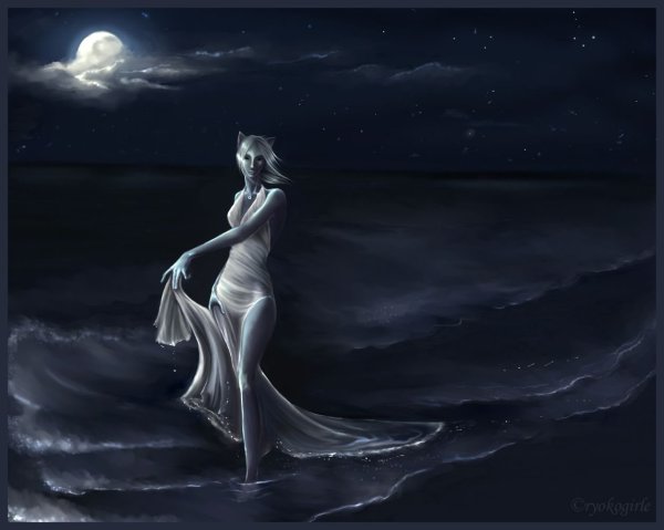 Девушка под луной