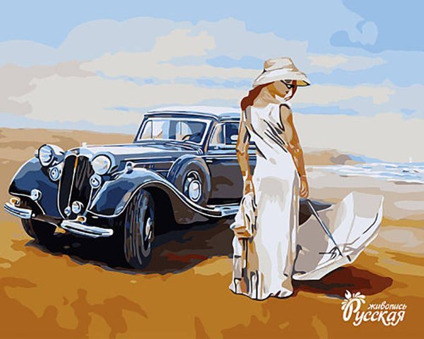 Вышивка ретро автомобиль