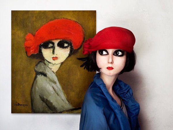 Картина девочка в берете