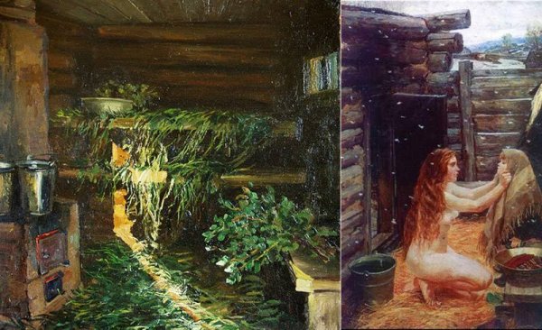 Картины женщины в бане