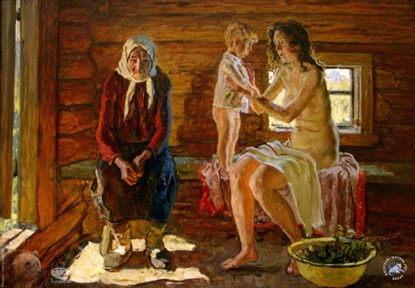 Художник Александр Герасимов деревенская баня