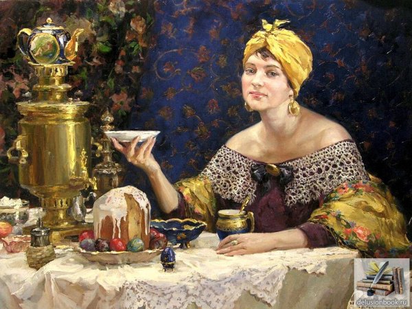 Полина Лучанова Купчиха.пасхальное чаепитие
