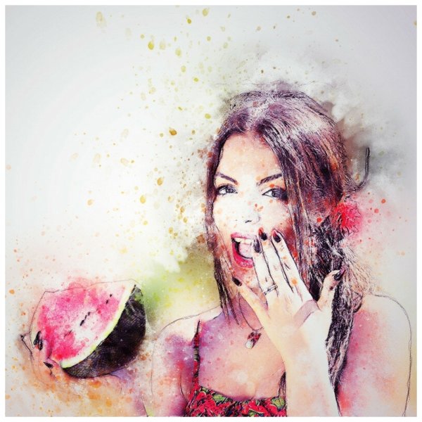 Красивая девушка акварель