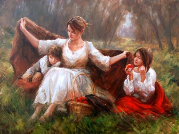 Женщина с ребенком живопись