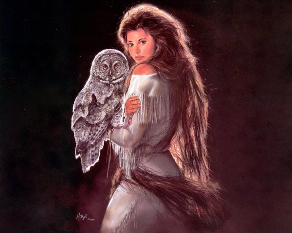 Девушка Сова арт