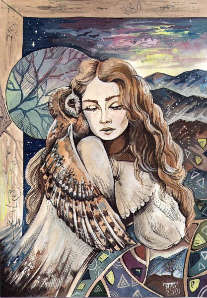 Девушка с филином