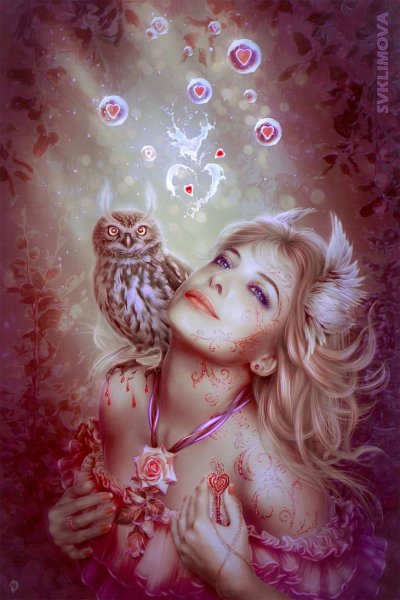 Девушка с совой фэнтези