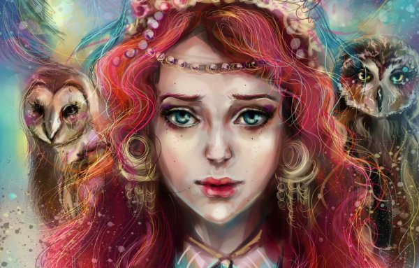 Девушка Сова арт