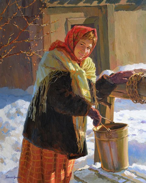 Евгений Балакшин художник у колодца