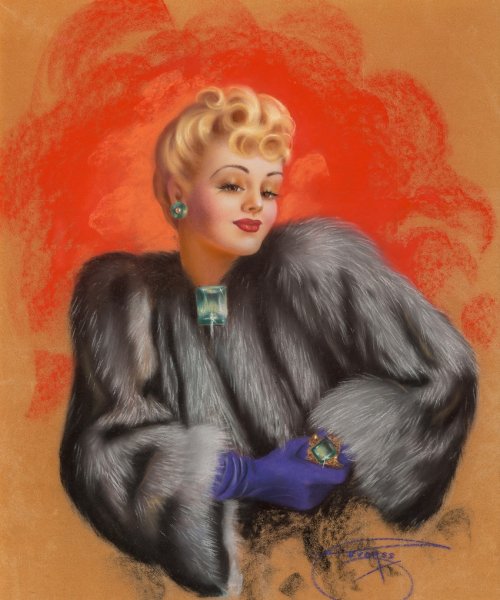 Волчья шуба женская