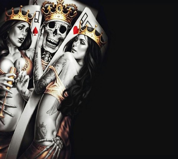 Скелет обнимает