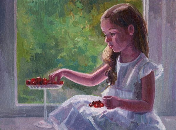 Девочка с черешней картина