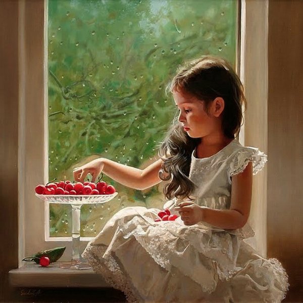 Маленькая девочка у окна