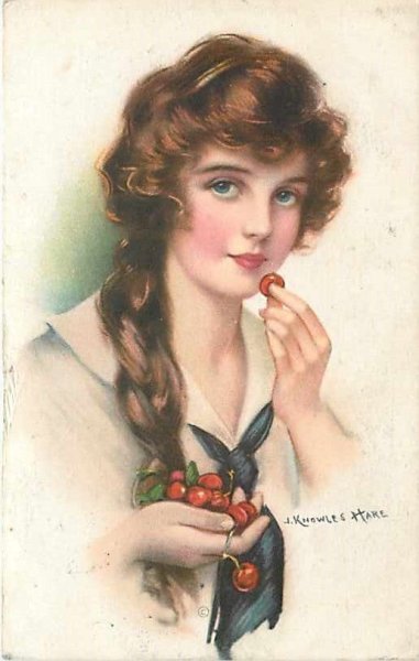 Красавицы на винтажных открытках