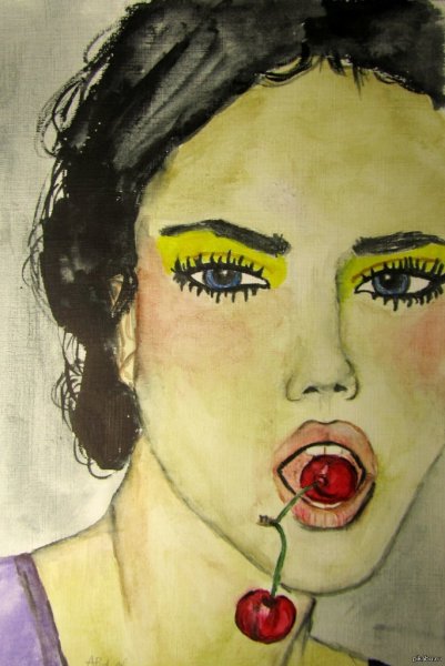 Живопись девушка-Вишенка