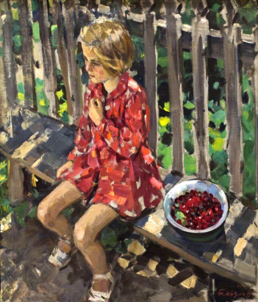 Девочка с вишнями картина