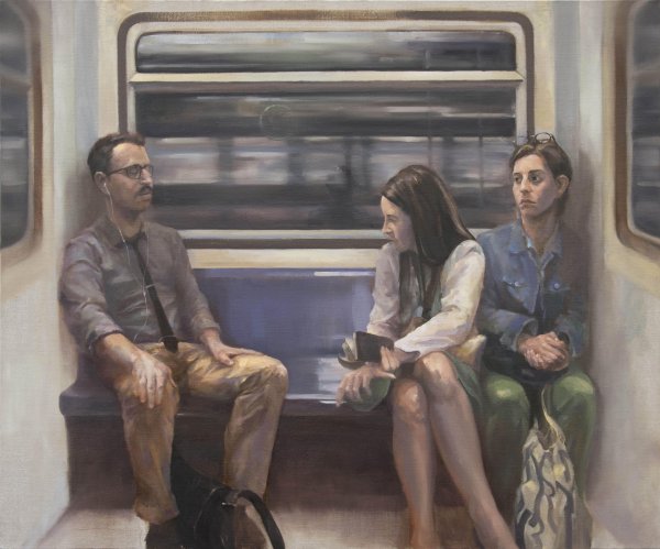 Люди в метро живопись