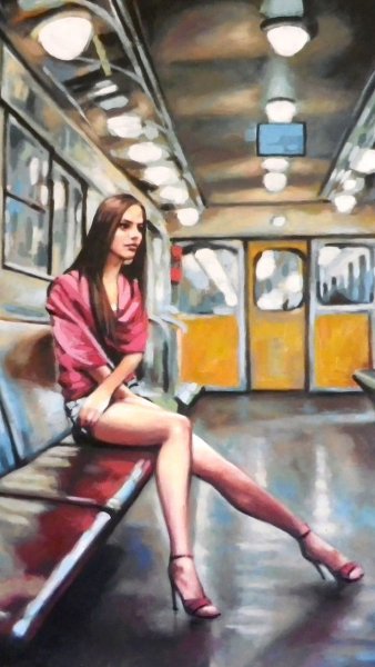 Девушка в вагоне метро