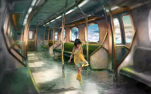 Девушка в поезде арт