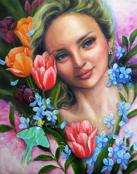 Портрет с тюльпанами