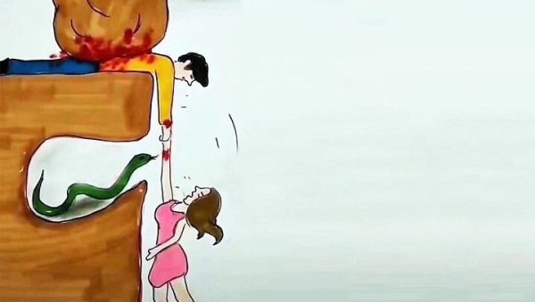 Мужчина камень женщина змея