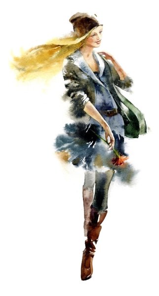 В розовом платье живопись