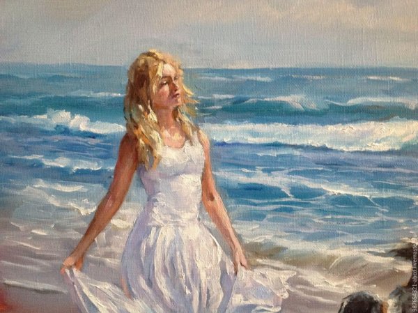 Портрет на фоне моря