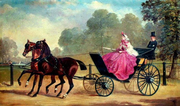 Пейзаж 19 век карета Кучер