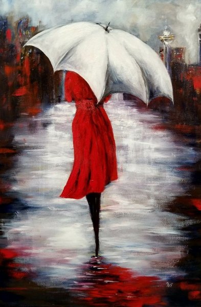 Картина по номерам под зонтом