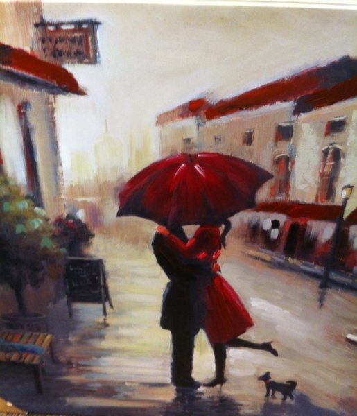 Картины с красным зонтиком