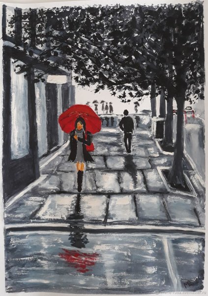 Влюбленные под зонтом