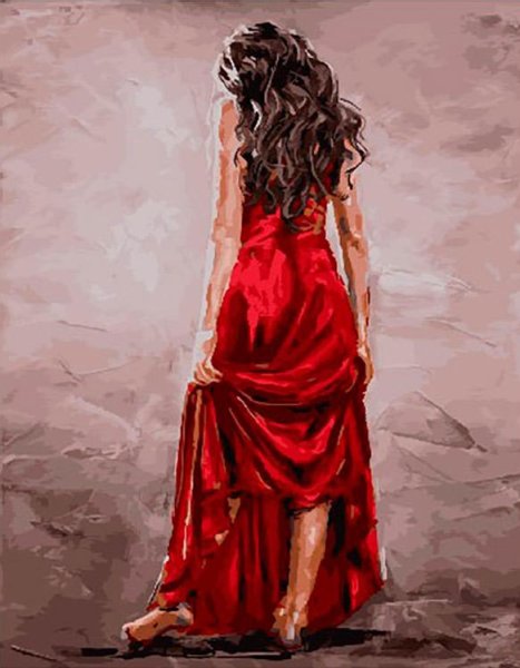 Картина девушка в Красном