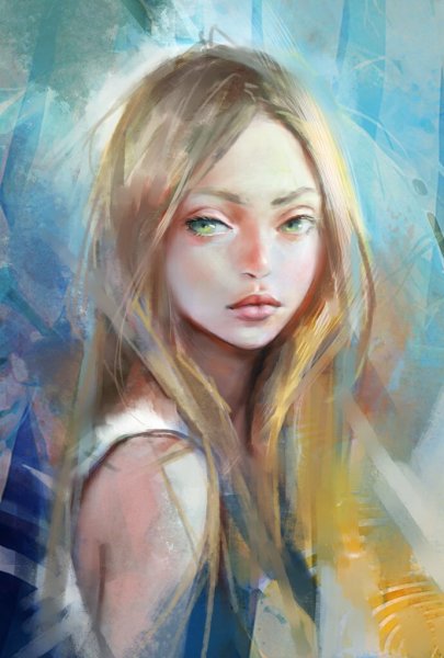 Девушка с русыми волосами арт