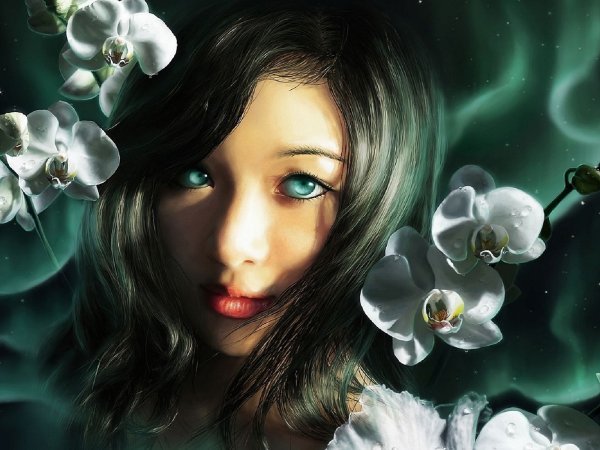 Фэнтези красивые девушки с цветами
