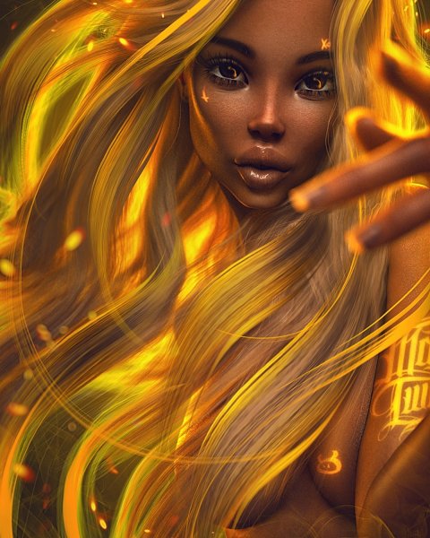 Красивая девушка с золотыми волосами