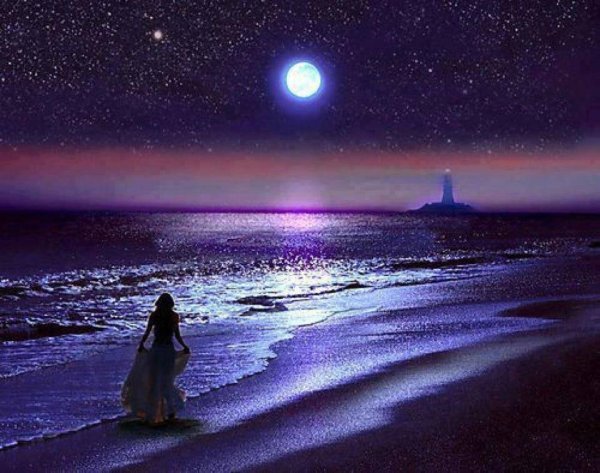 Море Луна девушка