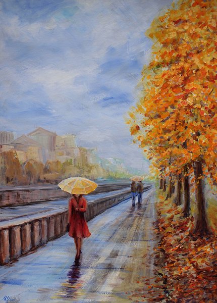 Осенью под зонтиком