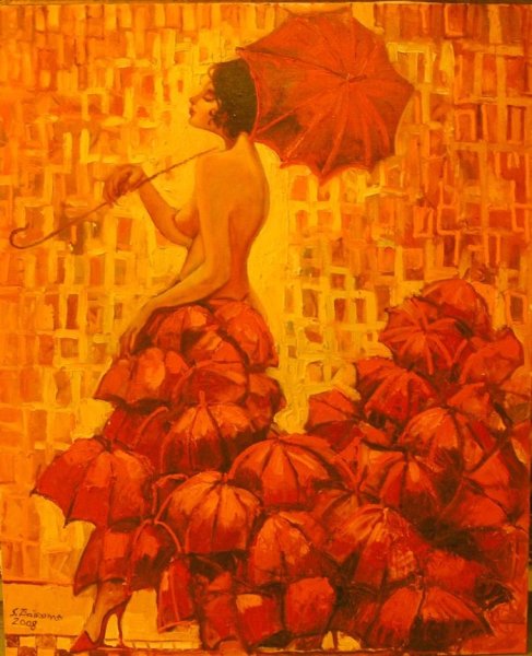 Дождь осенний и девушка